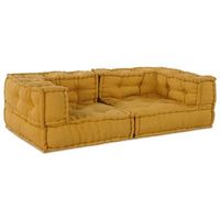 sofa modular de 2 plazas de tela amarillo 140x70x36 vidaxl