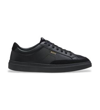 BOSS para hombre. 50568536 Zapatillas de piel Kieran Tenn negro (44), Plano, Cordones, Casual