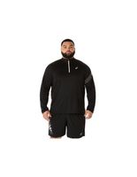 camiseta manga larga de running asics asics icon ls 12 zip hombre negro