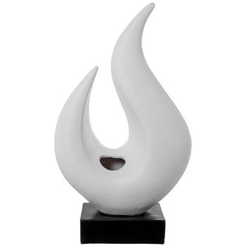 Figura Abstracta Blanco Arena Y Dorado