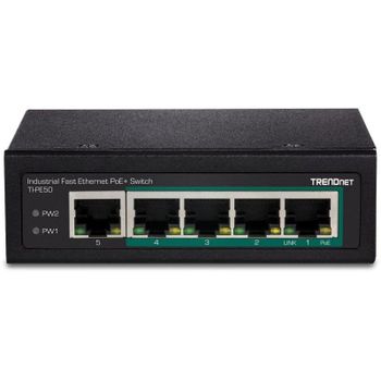 Switch Trendnet TI-PE50 5 Puertos Fast Ethernet PoE+ No Administrado Negro