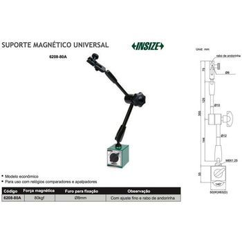 Soporte Magnético Con Columna Articulada 6208-80a Insize