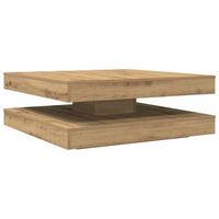 mesa de cafe - mesa de centro giratoria 360 grados roble artisan 90x90x345 cm