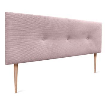 Dhome Cabecero De Pana Liso Con Botones 150x115 Con Patas Camas 150/160 - Rosa Palo