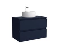 mueble de bano bequia 80cm  encimera  lavabo posar  azul mate80x45x54