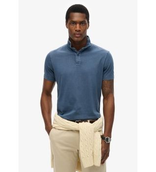 Superdry para hombre. M1110440A Polo de punto Essential azul (M), Casual, Algodón, Manga corta