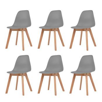 Sillas De Comedor 6 Unidades Plástico Gris Vidaxl