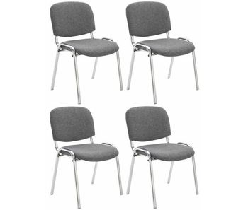 Set de 4 sillas confidente ken chrom tela gris 64x54x79 cm