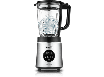 Batidora de vaso - Ufesa BS Rock Crystal, 1800 W, 1.75 l, 6 cuchillas acero, Inox