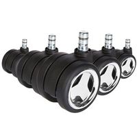 5 x ruedas para suelos duros rolo game 11 mm  60 mm no-noise hjh office
