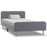cama individual  cama para adulto  estructura de cama de tela gris claro 100x200 cm