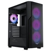 caja pc preyon nest aero atxe-atx cristal templado torre negra argb con ventana