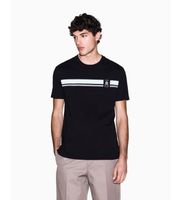 ax armani exchange para hombre xm001792af12308uc001 camiseta stripe negro s casual algodon manga corta