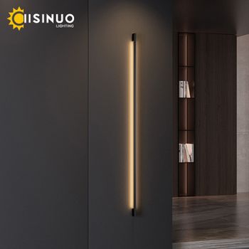 Lámpara de pared larga minimalista moderna, luz LED montada en la pared para interiores, sala de estar, dormitorio, lámpara de fondo, accesorios decorativos para el hogar, 90V, 240V