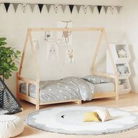 cama individual  cama infantil  estructura de cama para ninos madera maciza de pino 80x160 cm cfw603377