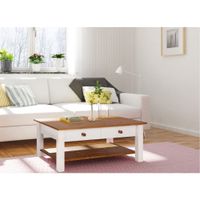 mesa de centro de madera blanca