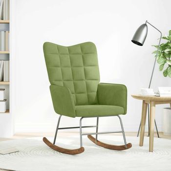 Silla Mecedora | Mecedora De Terciopelo Verde Claro