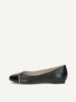caprice ballerina black made of leather and textile with block heel size 37