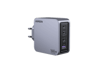 cargador de pared - ugreen ugr25877 universal 160w 3x usb-c 1x usb-a gris