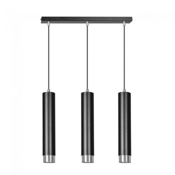 Regleta colgante mura negro/cromo (3 luces)