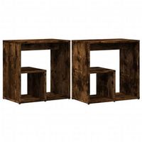 mesa auxiliar 2 uds madera ingenieria roble ahumado 50x30x50 cm