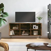 mueble tv  mueble de salon  armario tv madera de ingenieria roble ahumado 1035x30x50 cm cfw777903