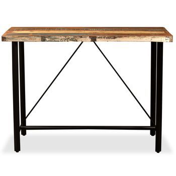 Mesa De Bar De Madera Maciza Reciclada 120x60x107 Cm