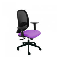 silla de oficina andy negra - tapizado naranja