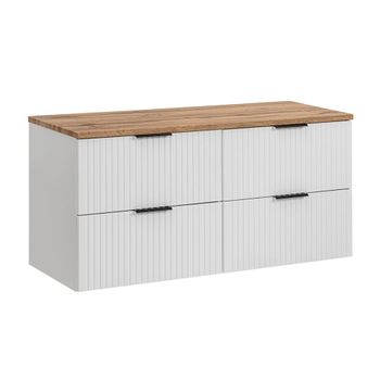 Mueble bajo lavabo 120cm encimera tableros de melamina y mdf blanco