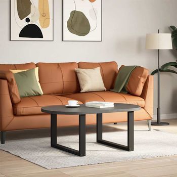 Patas De Mesa De Centro Forma U 2 Uds | Patas Para Mesa Acero Negro 60x(42-43) Cm