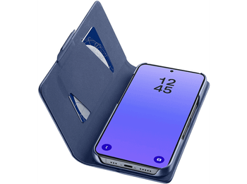 Funda móvil - CellularLine Book 3, Para Samsung Galaxy A37, Con tapa, Tarjetero, Cierre magnético, Azul