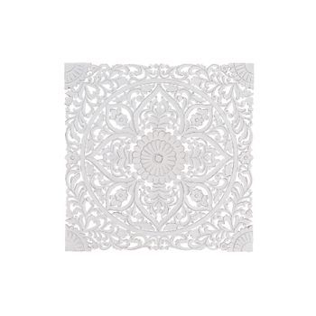 Cabecero Entallado A Mano Blanco Envejecido 120x120 Cm