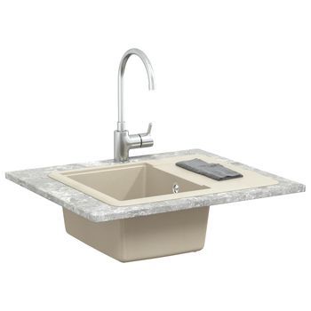 Lavabo De Baño Moderno | Lavabo Beige 560 X 460 Mm 80% Cuarzo Y 20% Resina