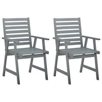 sillas de comedor de jardan 2 uds madera maciza de acacia gris vidaxl