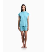 emporio armani para mujer ew002964af19024 pijama essential studs azul xl homewear viscosa manga corta turquesa