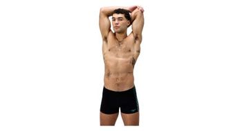 Banador speedo endurance  max tech panel negro turquesa  hombre