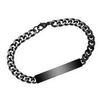 pulsera de acero inoxidable grabado en negro incl