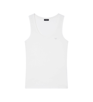 Emporio Armani para mujer. EW000407_AF19024 Camiseta Essential Studs blanco (M), Homewear, Viscosa, Sin mangas / Tirantes