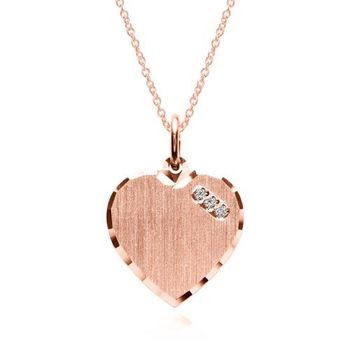 Cadena de plata 925 chapada en oro rosa con circonita
