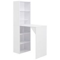mesa de bar con estanteria blanca 115x59x200 cm vidaxl