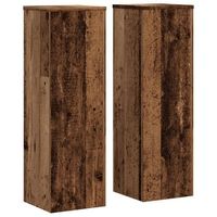 soportes de plantas 2 uds madera roble envejecido 25x25x80 cm vidaxl