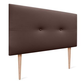 Cabecero De Polipiel Con Botones 90x105cm Con Patas Camas 80/90 - Chocolate