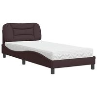 cama con colchon hvar tela marron oscuro 90x190 cm vidaxl