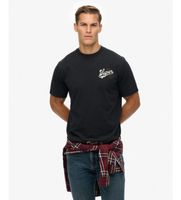superdry para hombre m1012261a camiseta tap room oversized negro m casual algodon manga corta