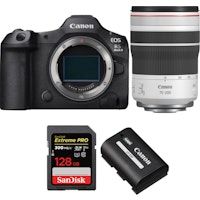 eos r5 mark ii  rf 70-200mm f4 l is usm  1 sandisk 128gb extreme pro uhs-ii sdxc 300 mbs  1 lp-e6p  ebook mczdirect