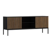 mueble tv 150 cm 2 puertas y madera tableros aglomerados negro