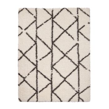 Alfombra de pelo largo Mahara beige 60x90 cm