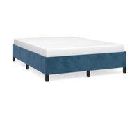 estructura de cama de terciopelo azul 140x200 cm
