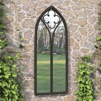espejo decorativo  espejo de jardin negro hierro para exterior 70x30 cm cfw525543