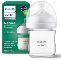 philips avent scy93001 biberon natural response cristal tetina flujo lento 120 ml